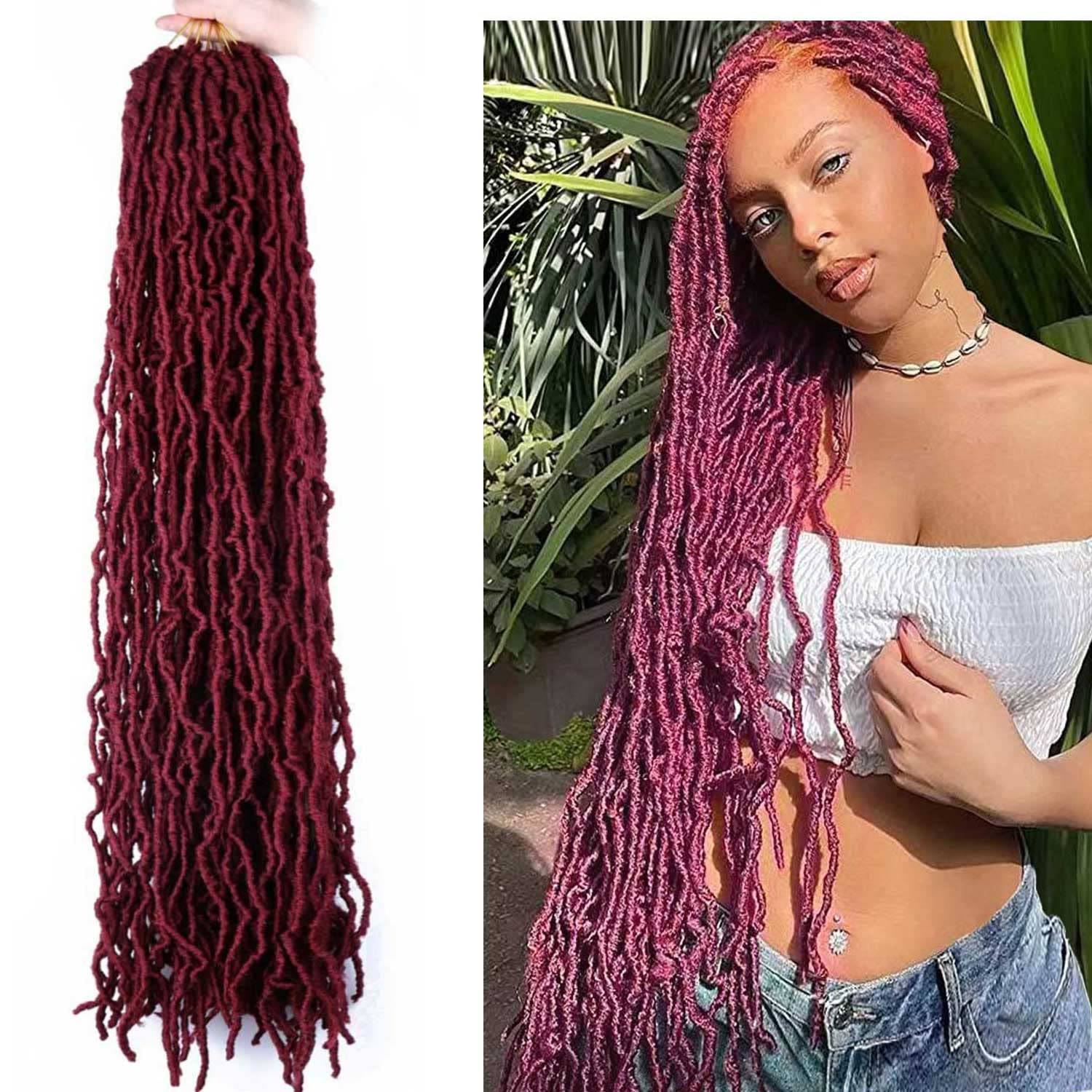7 Packs Faux Locs Crochet Hair 30 Inch Soft Locs for Distressed Locs Butterfly Locs Crochet Hair for Women (30 Inch(Pack of 7) 350#)