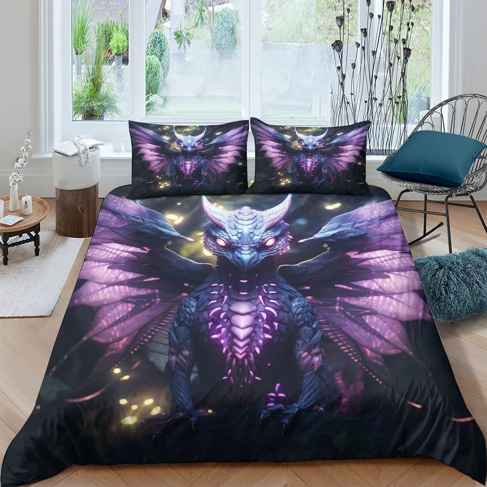 Housse de couette dragon volant pour transformer la chambre des enfants