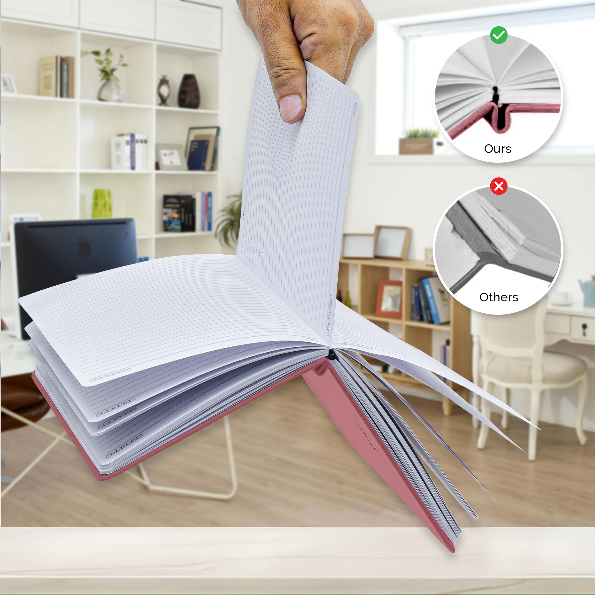 Nextnoid A5-Notizbuch, liniert, 160 Seiten, 120 g/m² Papier, Rosa