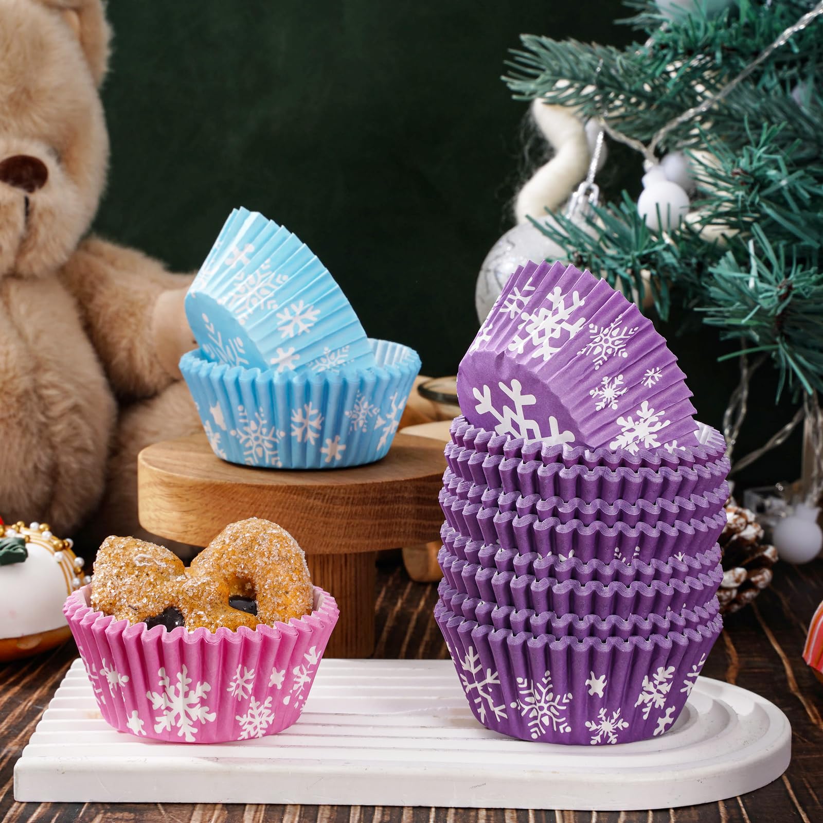Winter-Cupcake-Förmchen Mit Schneeflocken – 600 Stück Papier-Backformen Für Partys