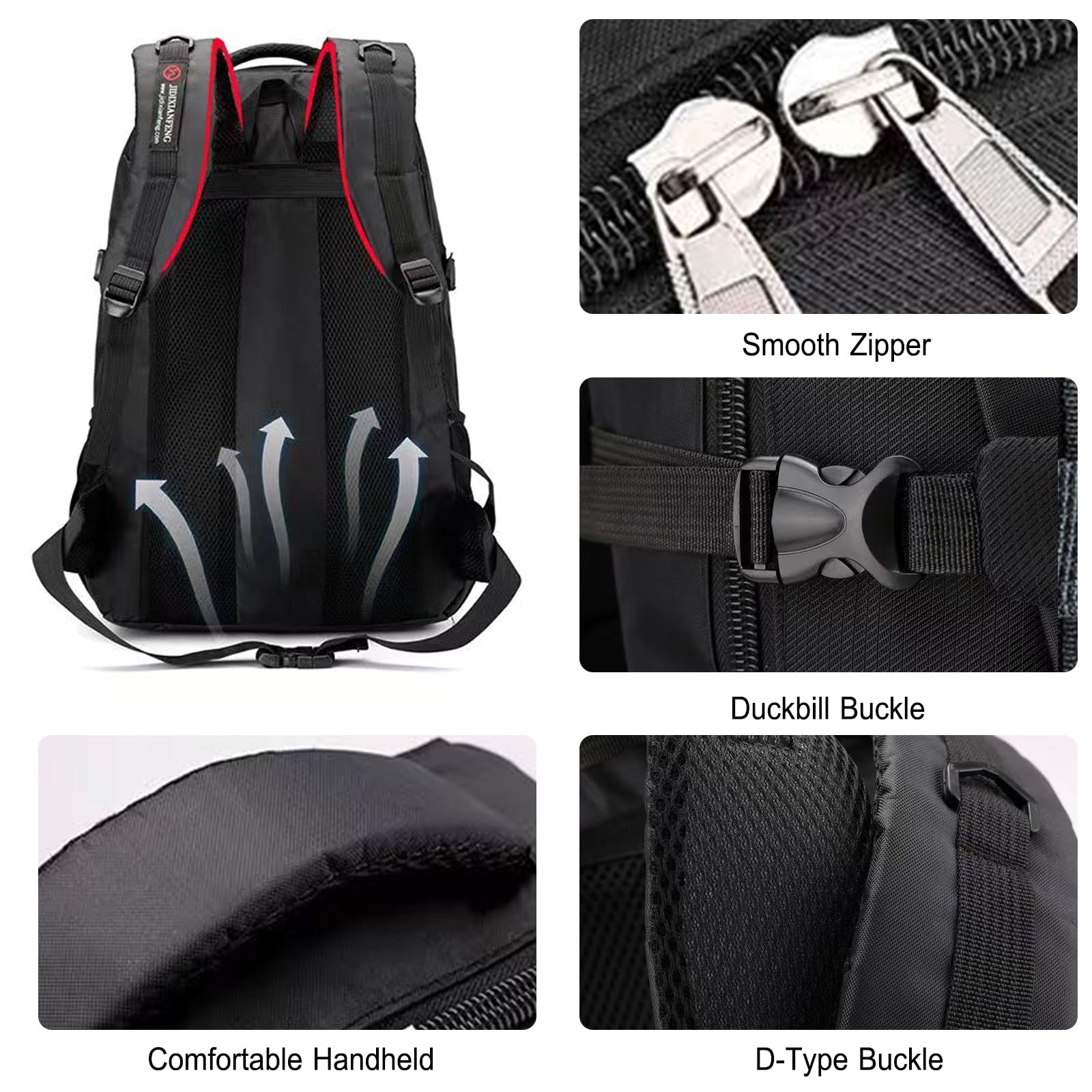 Zaino da Trekking Impermeabile 50/65/85 L Zaino Zaini Durevole Backpack per Donna Uomo Campeggio Arrampicata Viaggio Sport Marrone Scuro C