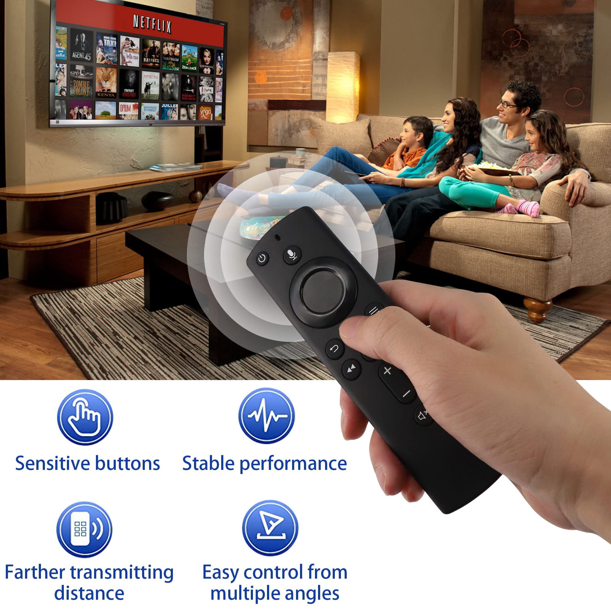 DIFCUL L5B83H Telecomando vocale sostitutivo compatibile con Amazon Fire TV Stick 4K (2a Gen/2020/Lite) - Fire TV Cube (1/2a Gen) - Amazon Fire TV(3a Gen) (nero)