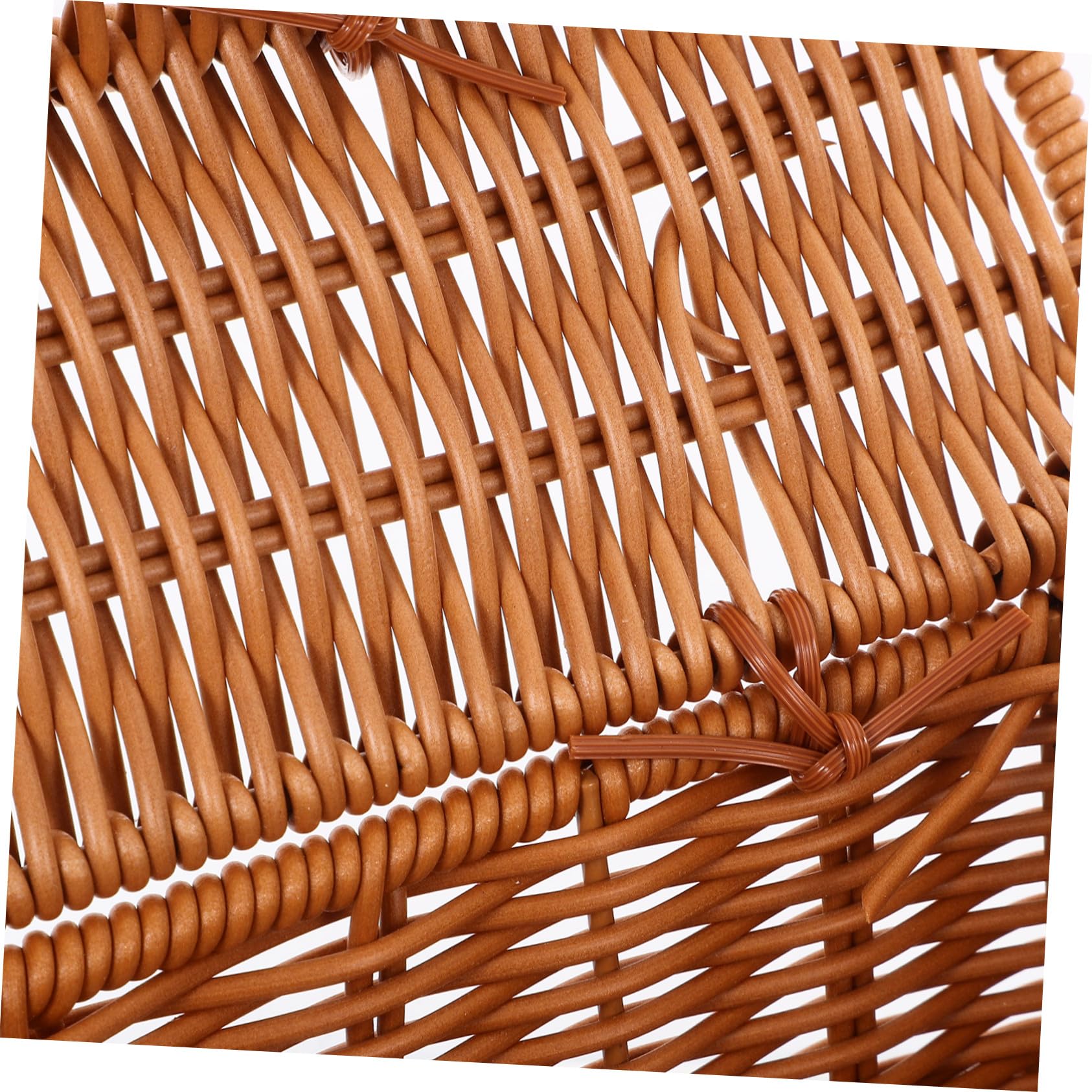 Cesta Decorativa de Imitación Ratán con Tapa y Asa Diseño Forma de Casa Ligera y Resistente para Snacks y Organización Escritorio o Sala de Estar