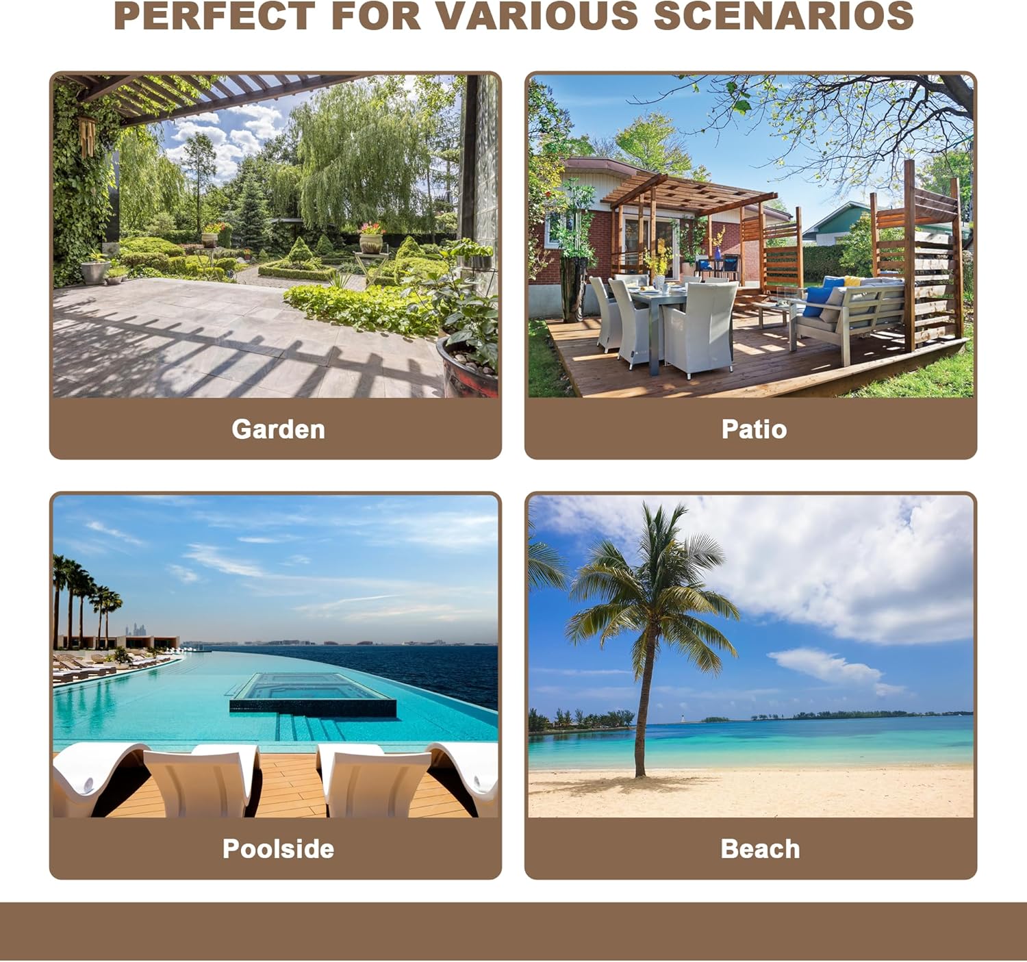 Clihome Tiki Umbrella Thatched Patio Umbrella Hawaiian Style Beach Umbrellas Pool Umbrella for Outdoor Tiki Bar, Tropical Palapa, Patio Garden, Beach, Backyard