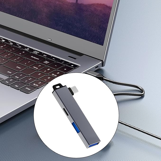 Hub USB C Multipuerto con USB 2.0 y 3.0 Color Plata miniatura 2