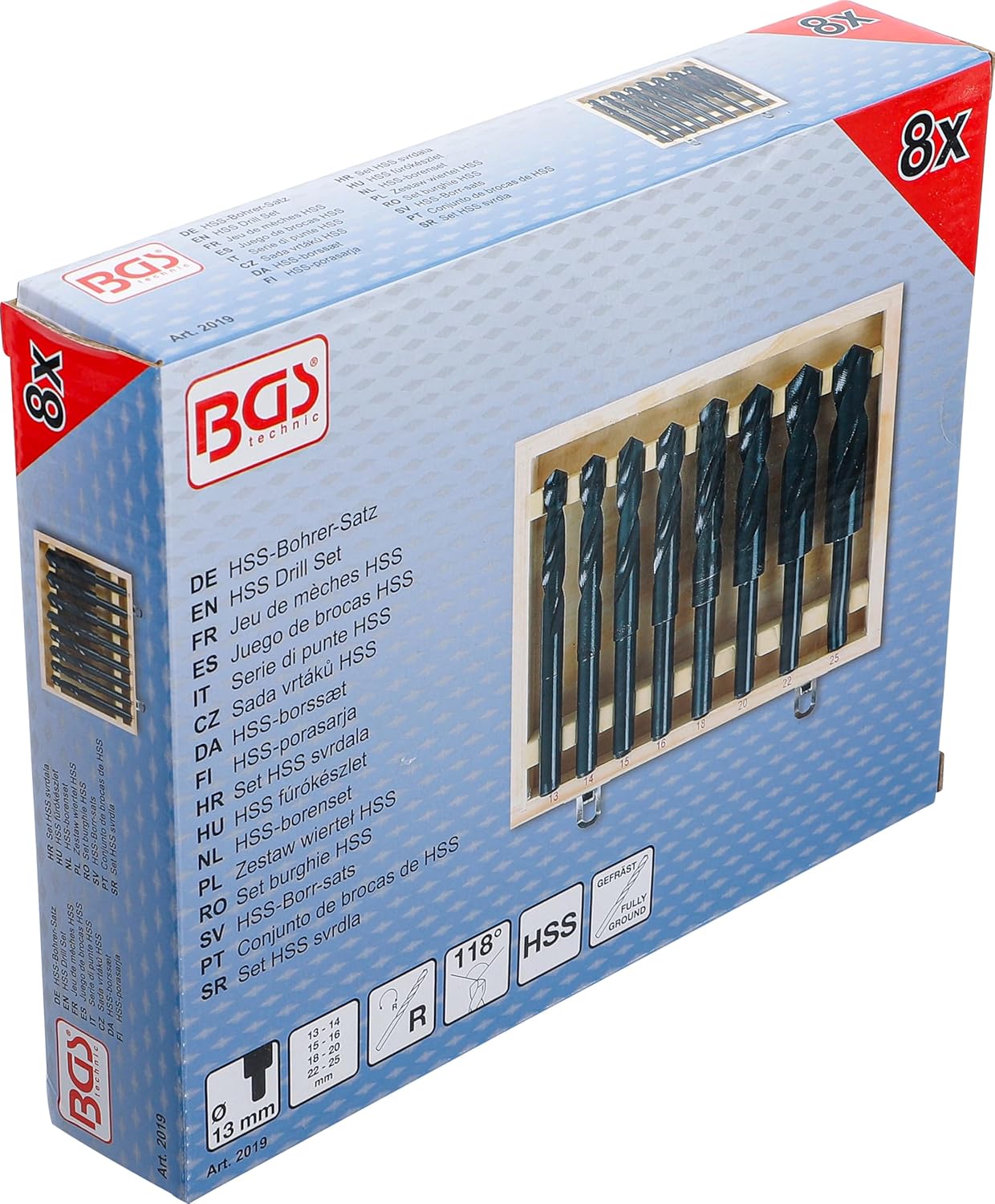 BGS 2019 | HSS Drill Set | 13-25 mm | 8 pcs.