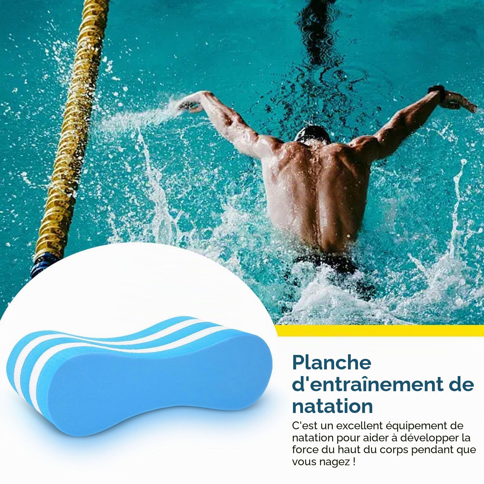 Flotteur de Jambe de bouée de Traction, Planches De Flottaison,Flotteur d'entraînement de Natation, équipement d'aide à l'entraînement en Piscine, flottaison en Mousse EVA pour Adultes, nageurs
