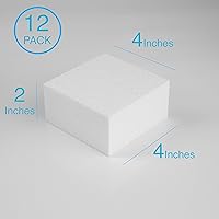 Vista 3 de Silverlake - Espuma artesanal de 4 x 4 x 2 para proyectos de bloques de espuma de poliestireno (paquete de 12)