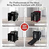 Vista 8 de Maletines de viaje ZUCA para artistas y profesionales - Estuche de maquillaje con 5 bolsas de vinilo, cubierta de viaje, asa telescópica de 41