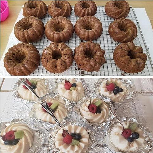 Vista 12 de 24 moldes de silicona para donas, antiadherentes, para magdalenas, tazas reutilizables para hornear, fáciles de limpiar, sartenes para horno