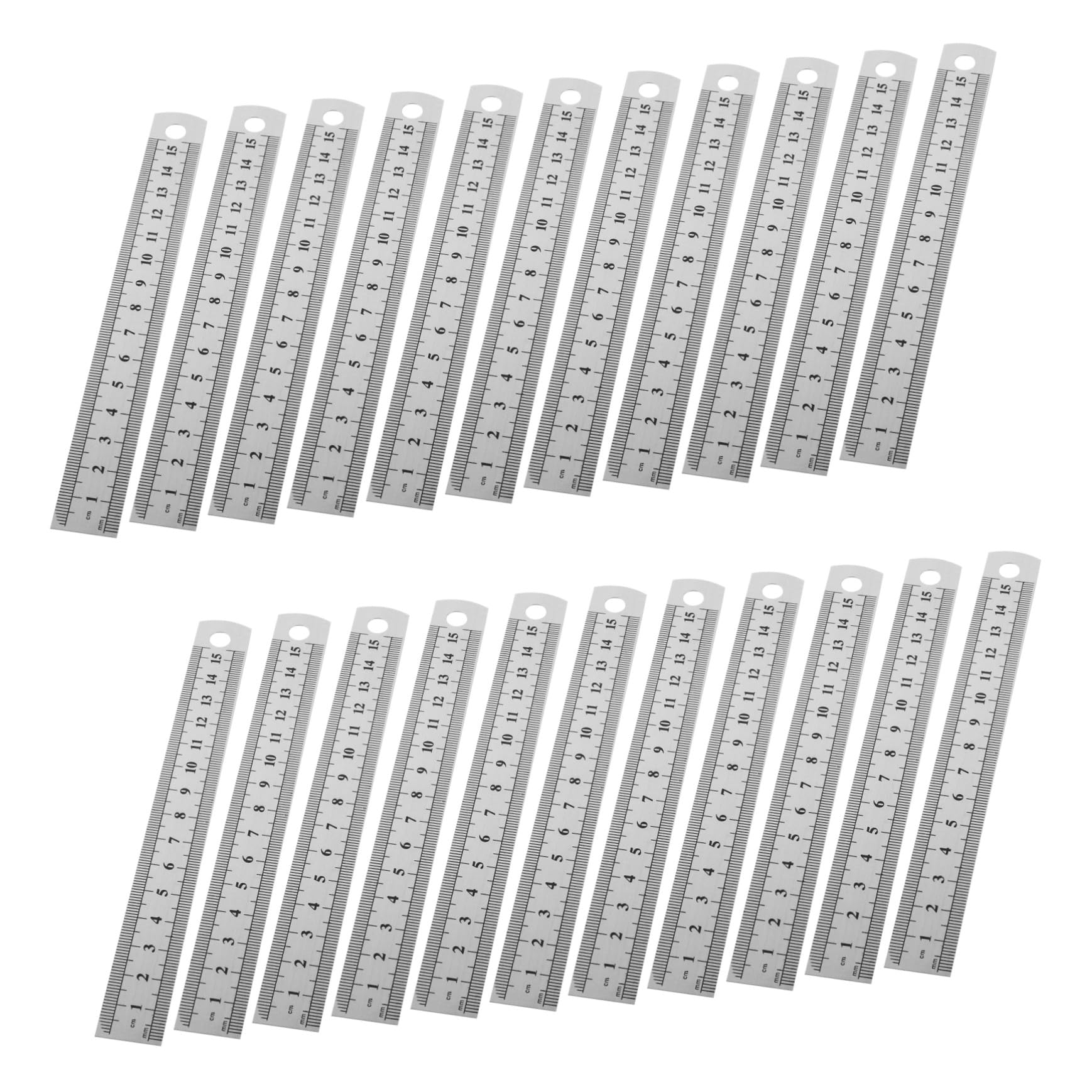 GALPADA 30 Piezas Regla de Bolsillo Acero Inoxidable Regla Doble Precisión para Luthier Carpintería Dibujo Costura