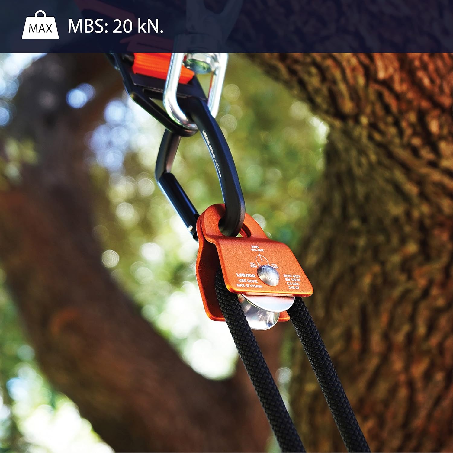 Fusion Climb Ekat Micro Aluminum Side Swing Pulley Orange 20KN, 11MM ROPE (FP-8151) : Climbing Pulleys : Sports & Outdoors