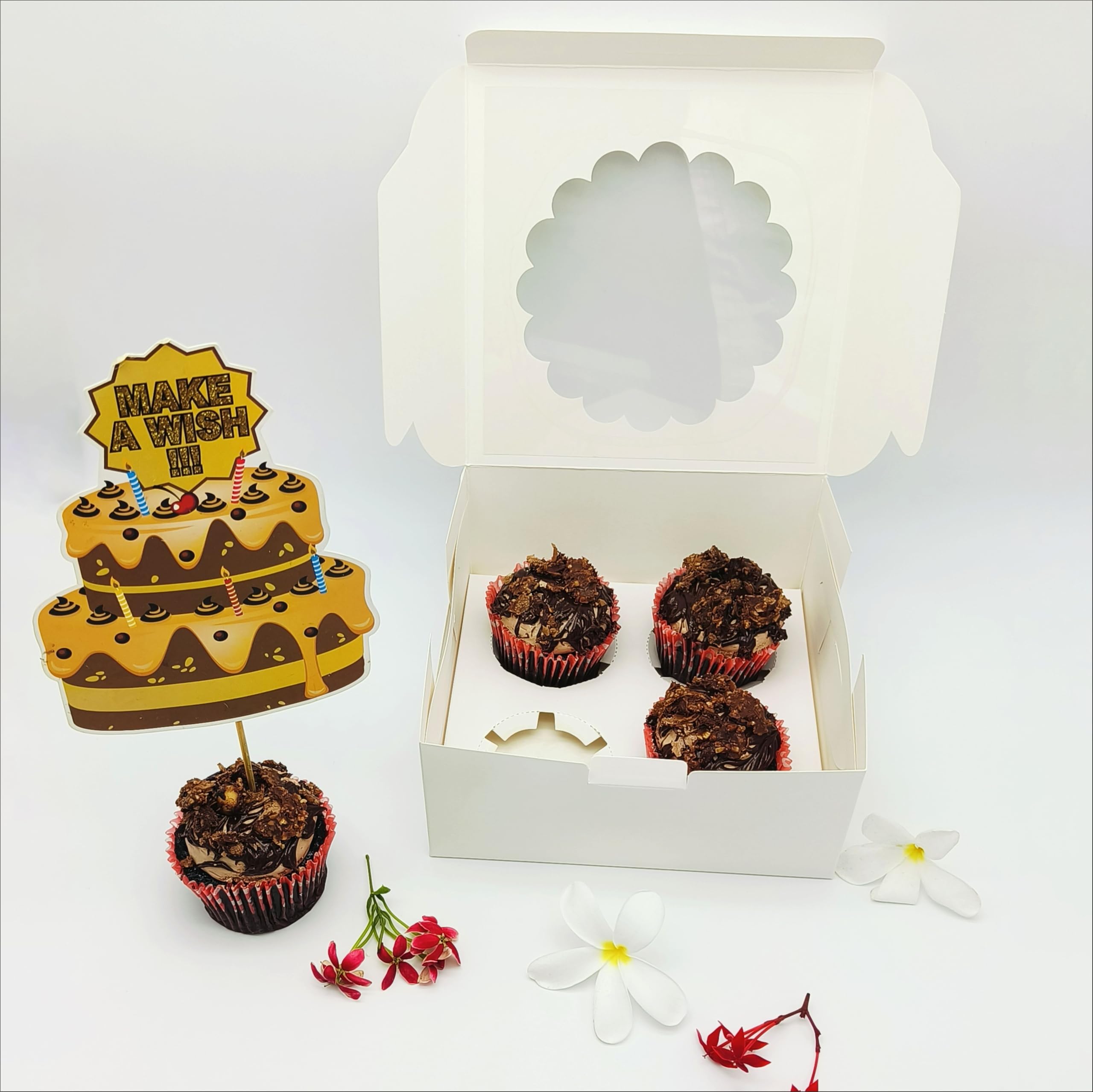 Cupcake Boxes with Inserts - Pack of 10 -5 Cupcake Boxes with Inserts - Pack of 10 -5