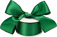 Vista 15 de Cinta de satén azul polvoriento, seda azul francés de 2 pulgadas para árbol de Navidad y ramo de boda, 25 yardas