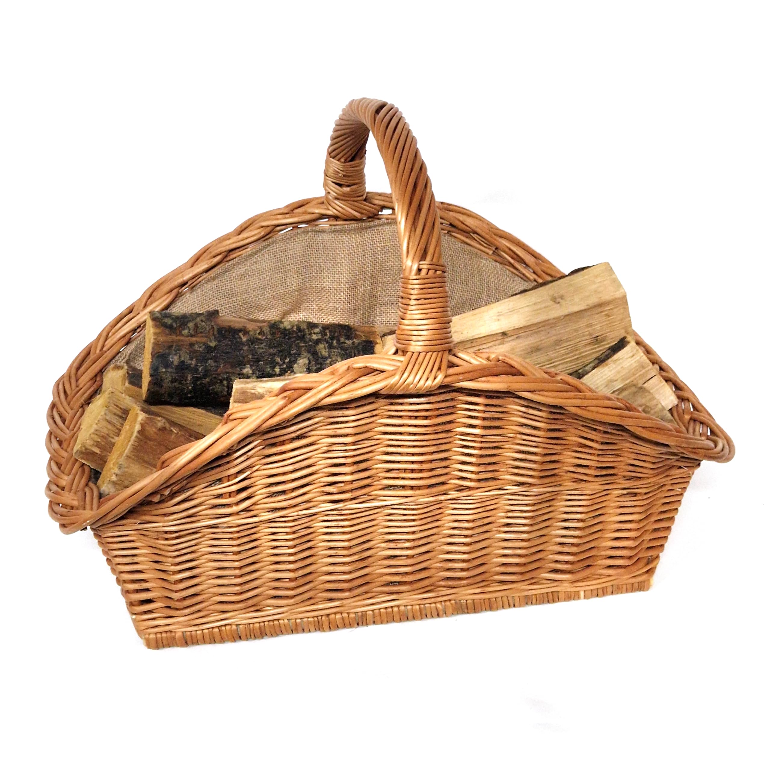 Tigana - Kaminkorb Holzkorb Kaminholzkorb aus Weide mit Jute (Art. 90280-Natur)