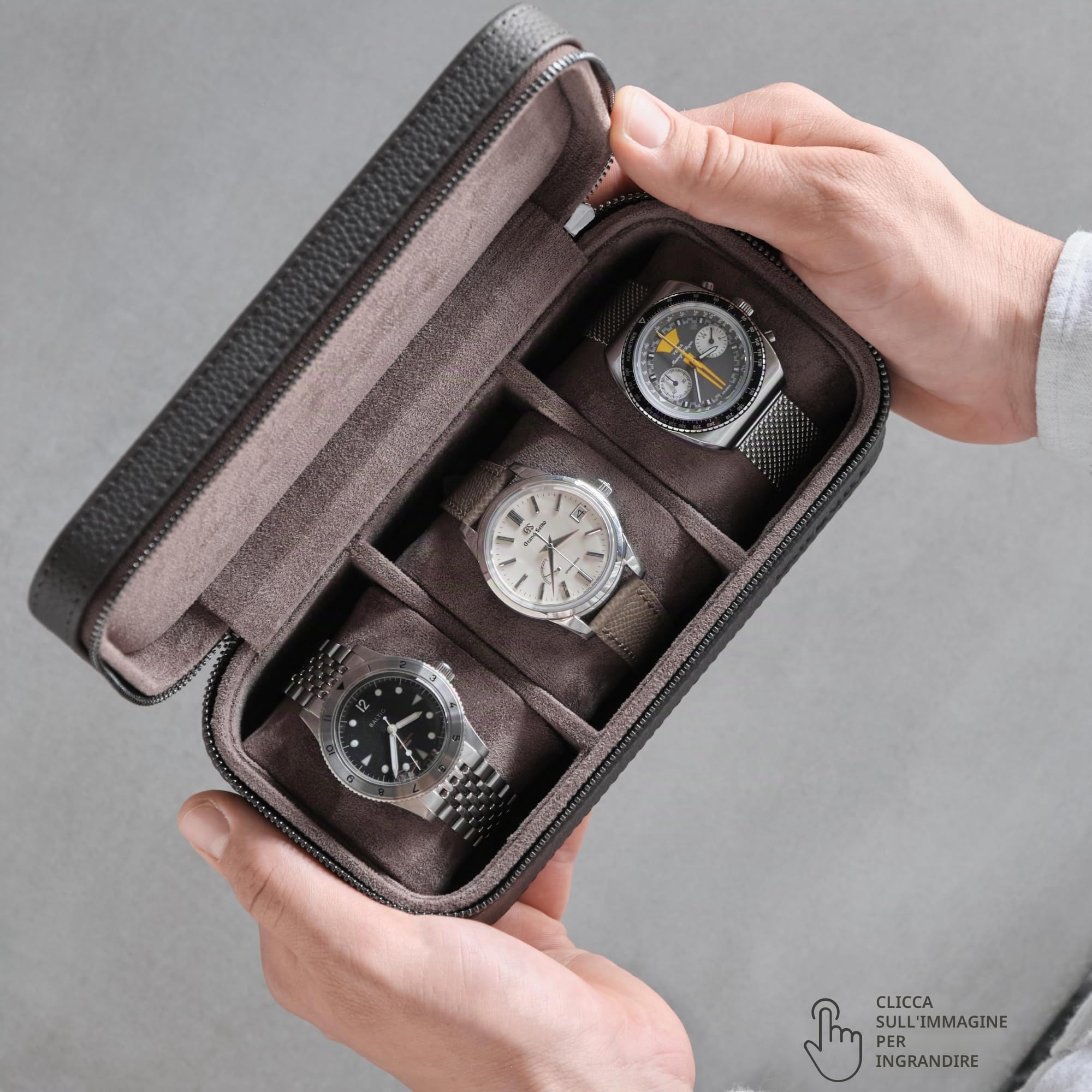 TAWBURY Scatola orologio in pelle 3 orologi uomo viaggio