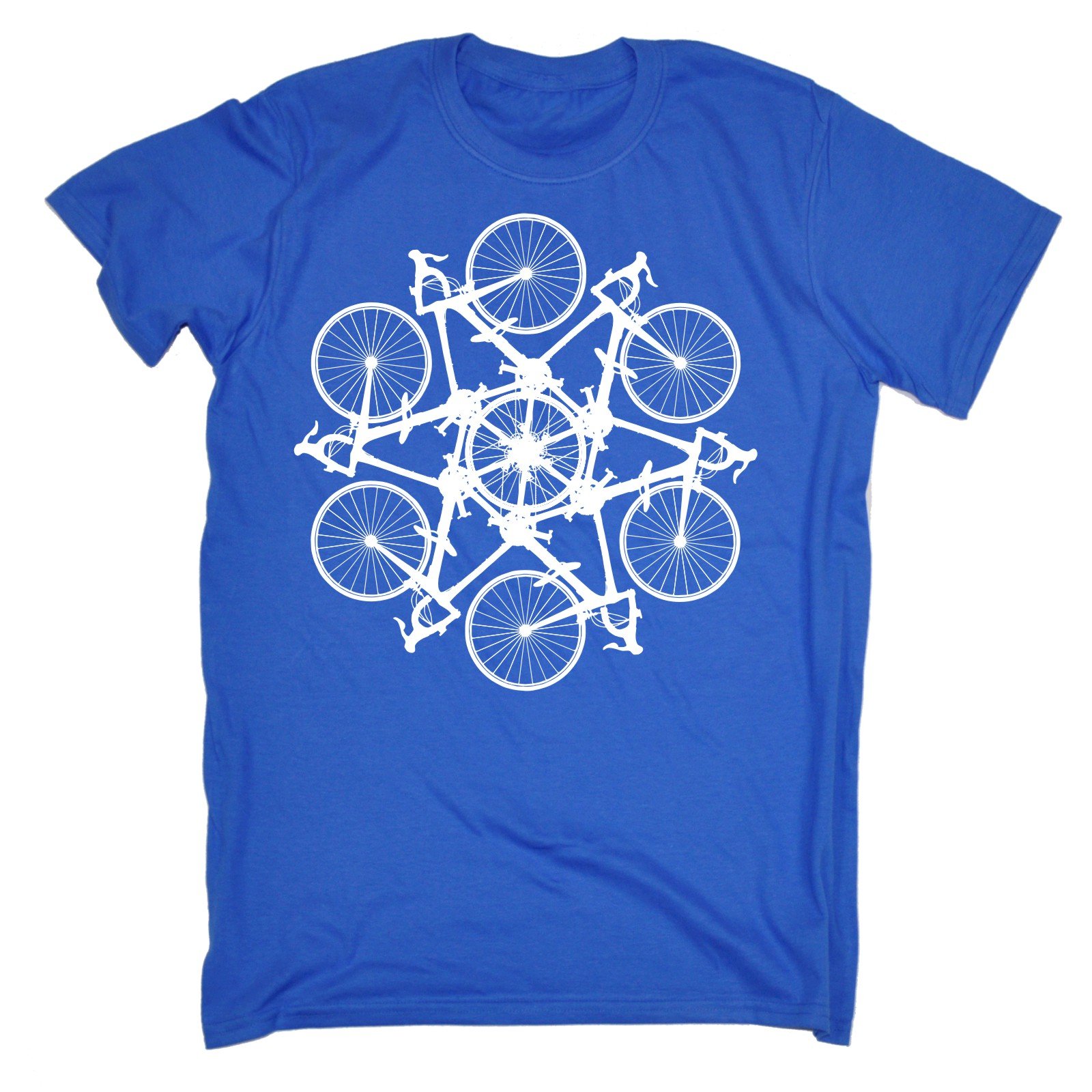 123t Slogans Men's BICYCLE CIRCLE ... KALEIDOSPOKE DESIGN (S - ROYAL BLUE) LOOSE FIT T-SHIRT