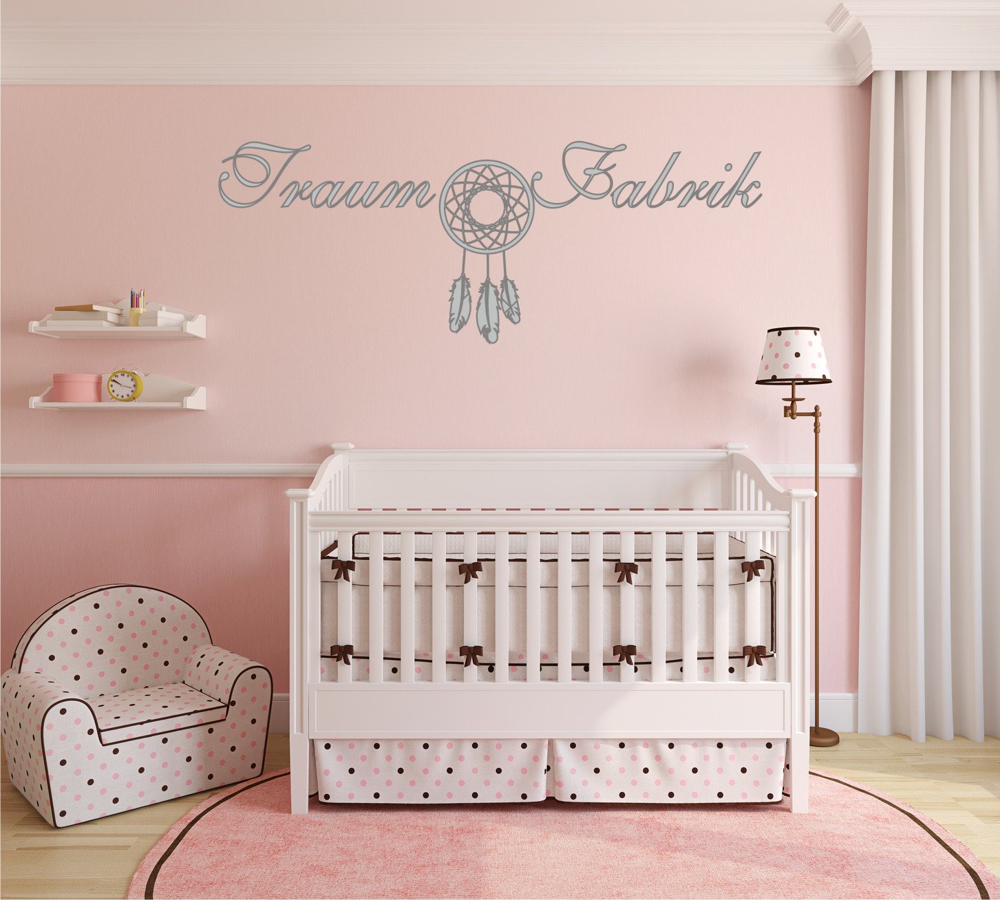 Sticker mural autocollant mural – Rêve usine – Autocollant pour S Chambre pour fille et garçon enfant -, gris clair, 165x60