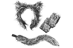Exlinonline Werewolf Wolf Costume Deluxe Kit for Men, Perfect for Halloween Dress-Up Parties