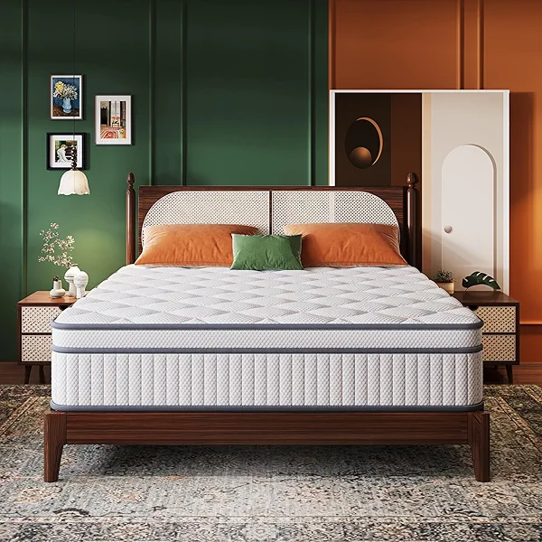 Gsleepee King Size Mattress, 12 Inch King Mattress in a Box, Gel Memory Foam Hybrid Mattresses for Motion Isolation, Soft and Comfortable, Pressure Relief, Medium Firm Support