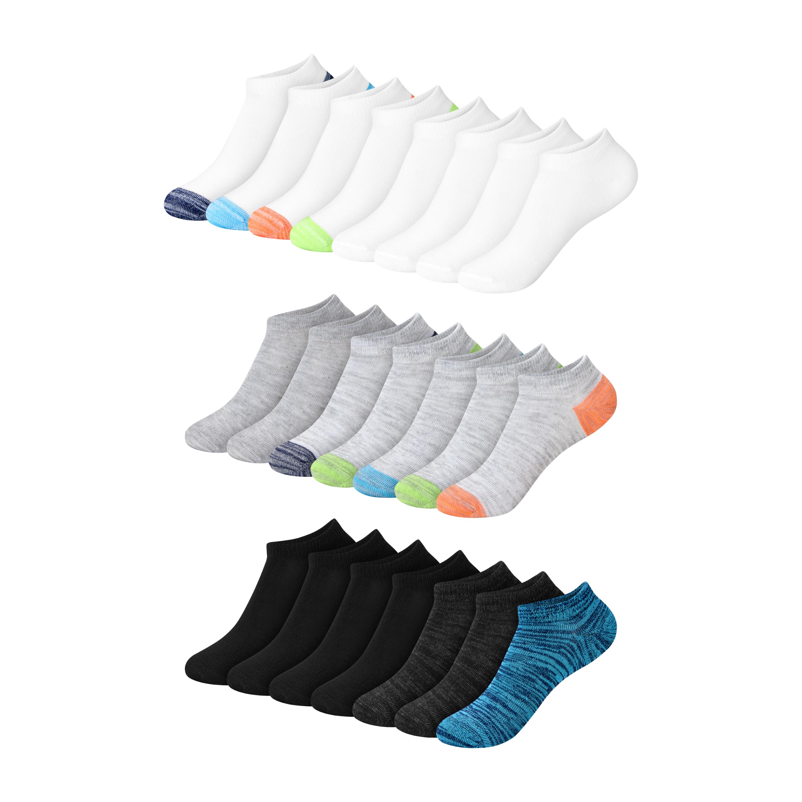 Hanes Boys' Ankle Socks for Boys - Super Value 22-pack Quarter Socks - Lightweight Comfort - No Slip Fit Ez Sort