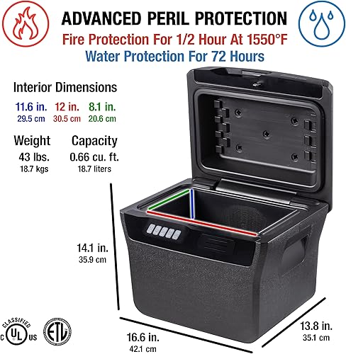 Miniatura 4 de SentrySafe FHW40300 - Caja fuerte ignífuga e impermeable con bloqueo de teclado digital caja fuerte para archivos con asa de transporte para