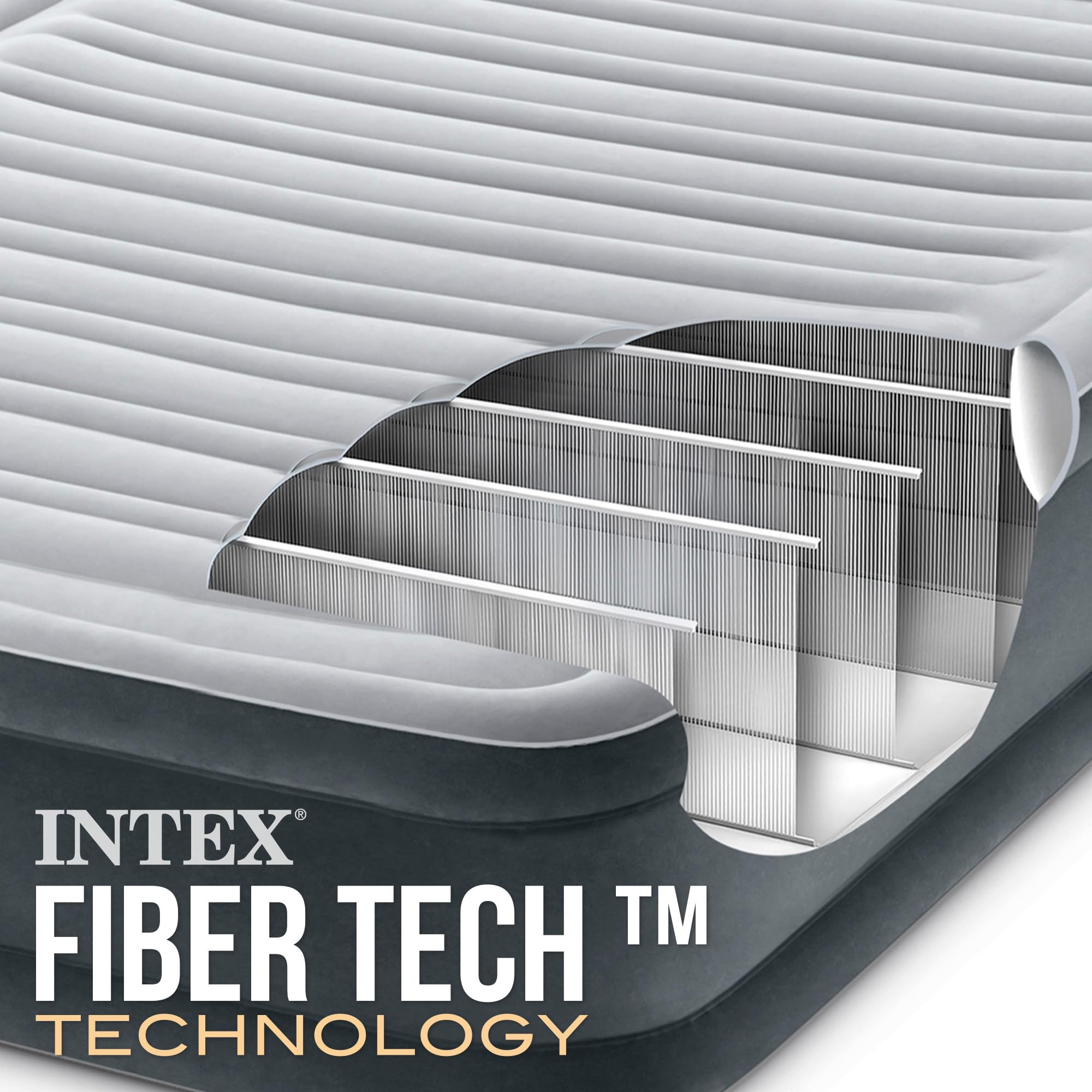 Intex Full Comfort-Plush Luftbett mit Fiber-Tech RP, aufgeblasene Größe: 137 cm x 191 cm x 33 cm (67768ND)