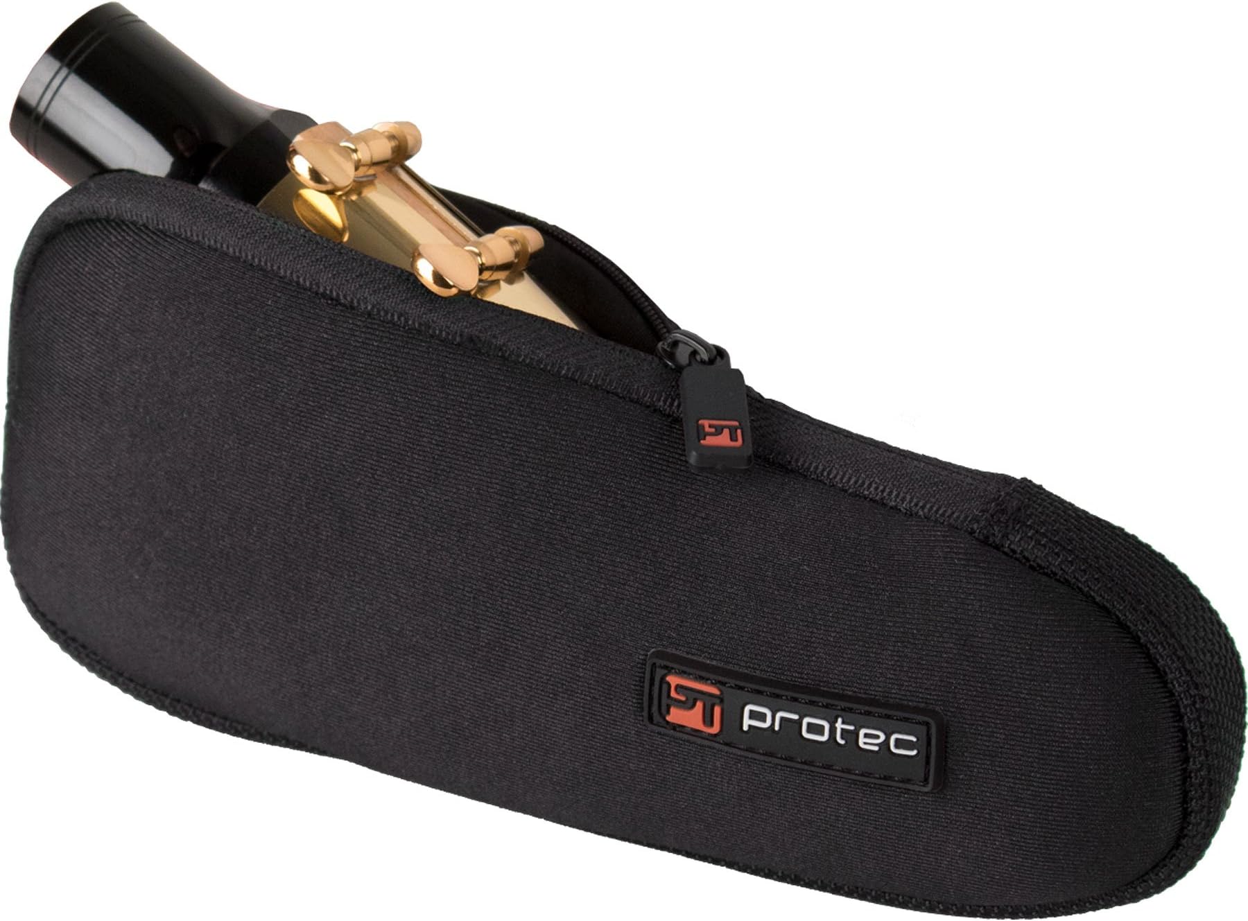 Protec Baritone Saxophone Neoprene Mouthpiece Pouch with Zipper Closure - Black, Model N277