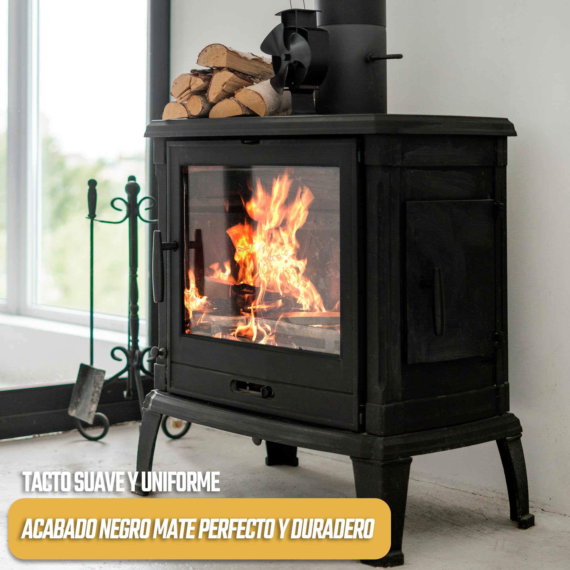 PINTURAS ECU - Pintura Anticalórica Negra Mate para altas temperaturas de hasta 650º - 375ml - Especial para estufas, chimeneas, hornos, barbacoas, aluminio (Negro Mate, 375 mililitros)