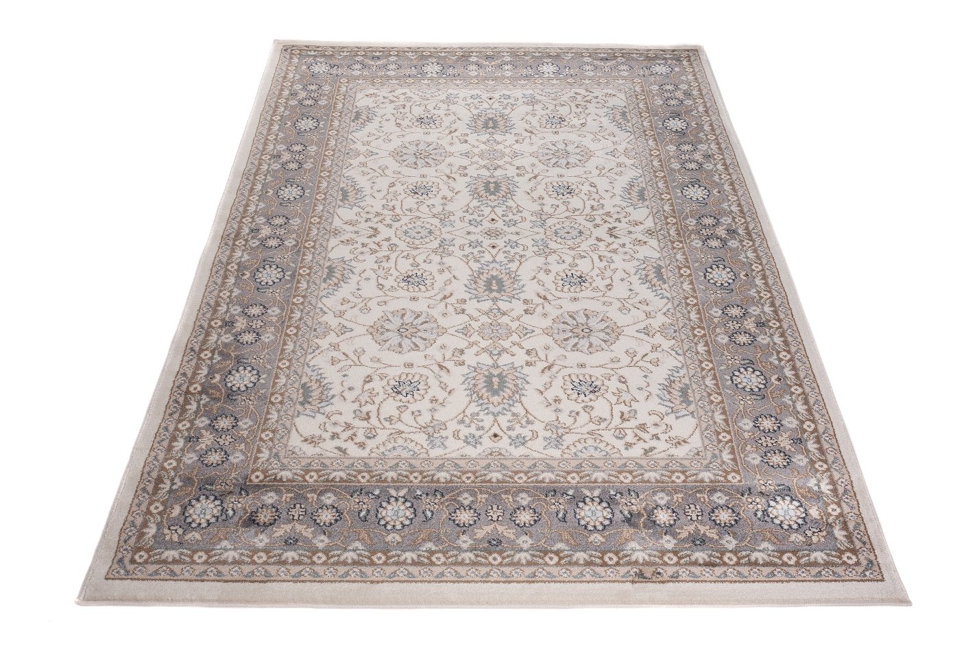 TAPISO Colorado Teppich Kurzflor Creme Beige Grau Floral 180 x 250 cm