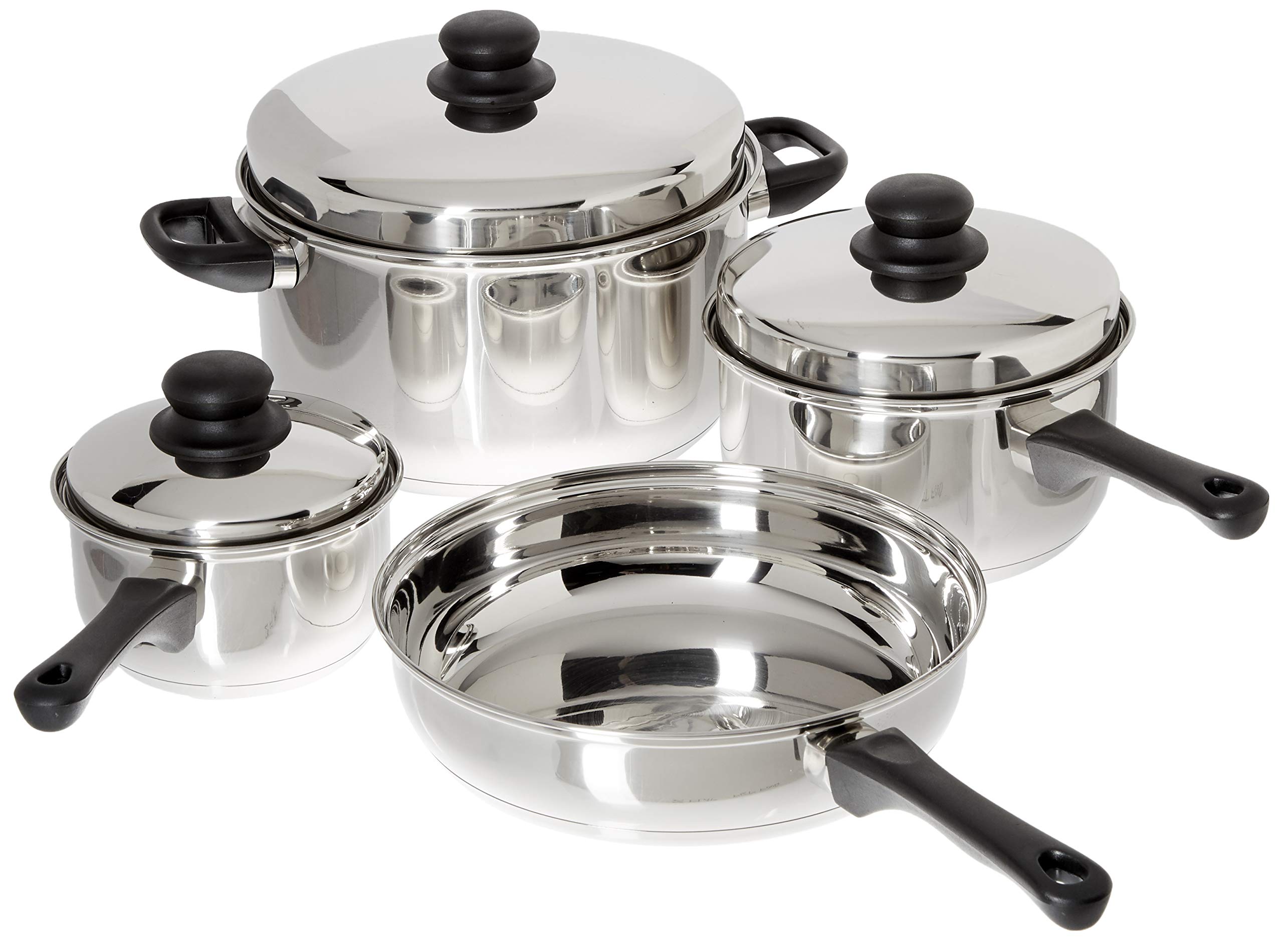 Lodging Economy 7-piece Stainless Steel Cookware Set with Stainless Covers