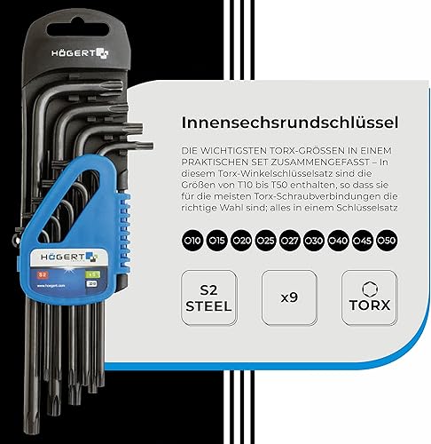 Miniatura 3 de Juego de 9 llaves Torx, largas