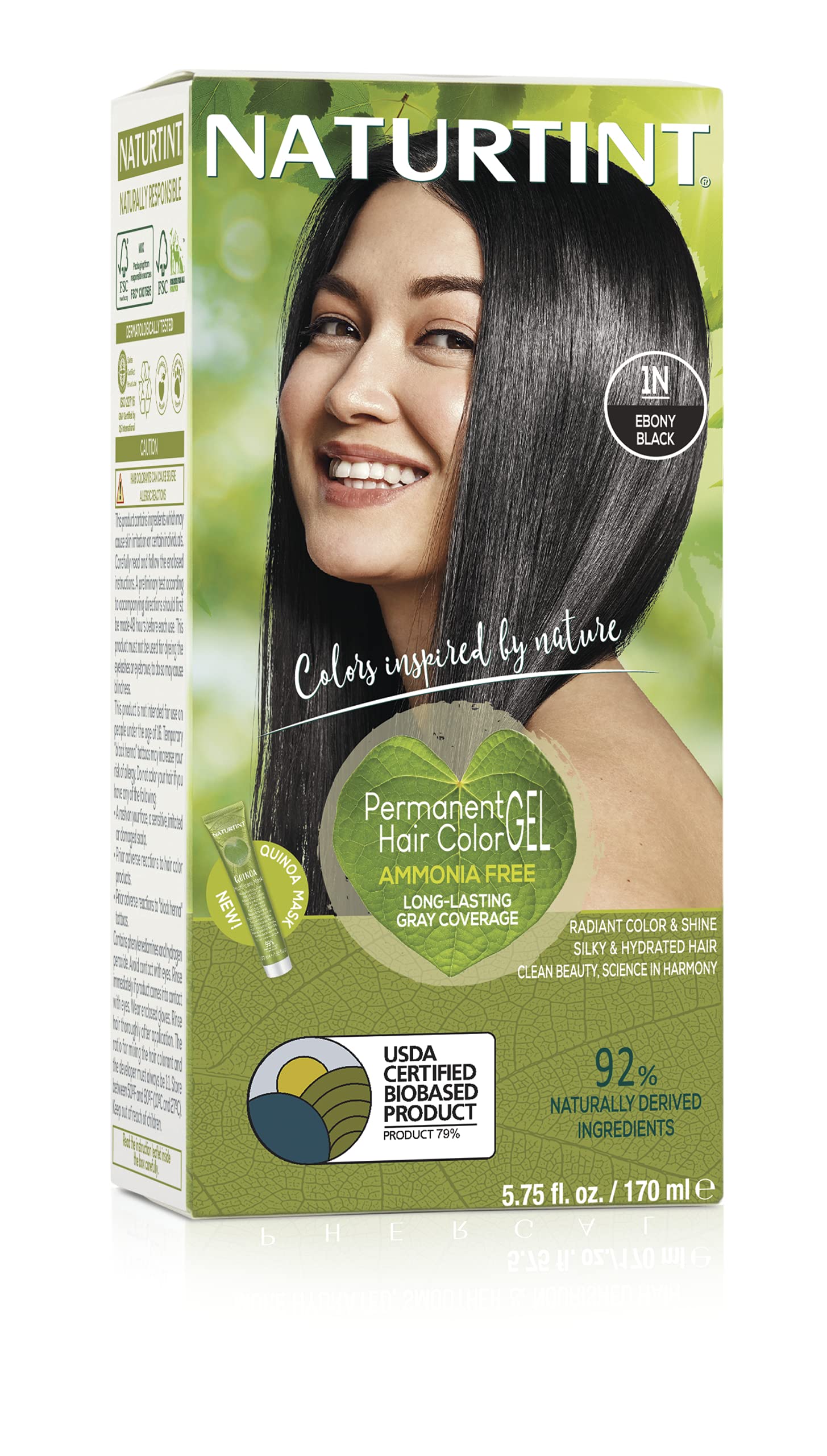 Permanent+Natural+Hair+Colour+1N+Ebony+Black+170ml