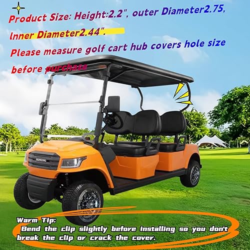 Miniatura 3 de WUKO HUNT Tapa central universal para carrito de golf SS ITP Push in Style 2024 para EZGO Club Car Yamaha y otros modelos, 4 paquetes (negro