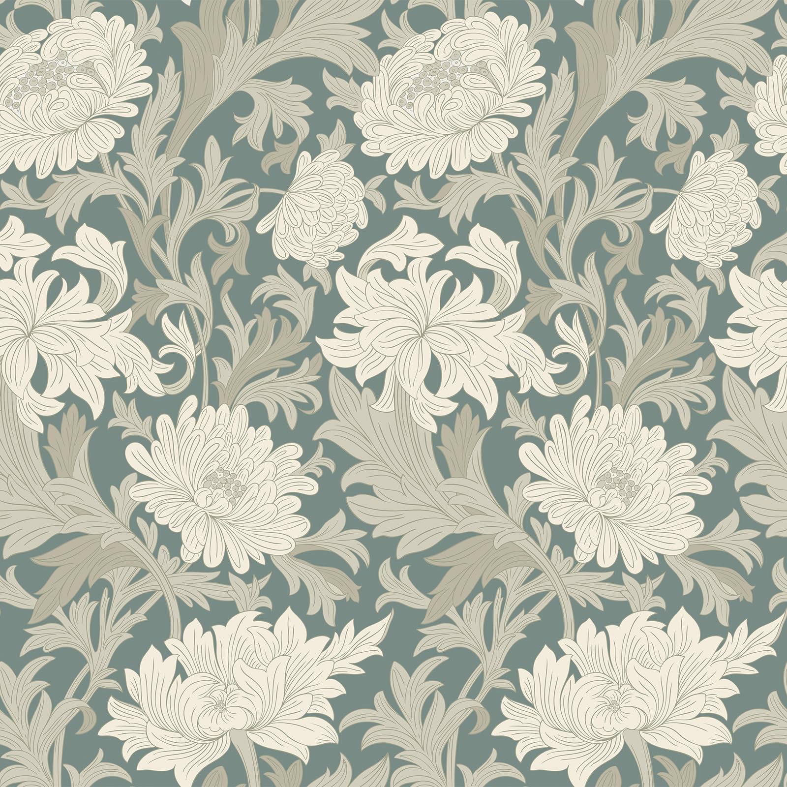 Papier peint vert mousse pour créer une décoration de cuisine bohème et chaleureuse