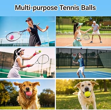 ANCKNE Tennis Balls 6 Pack Training Tennis Balls,High Elasticity Practice Tennis for Beginner, Exercise Playing Balls for Pet Dog
