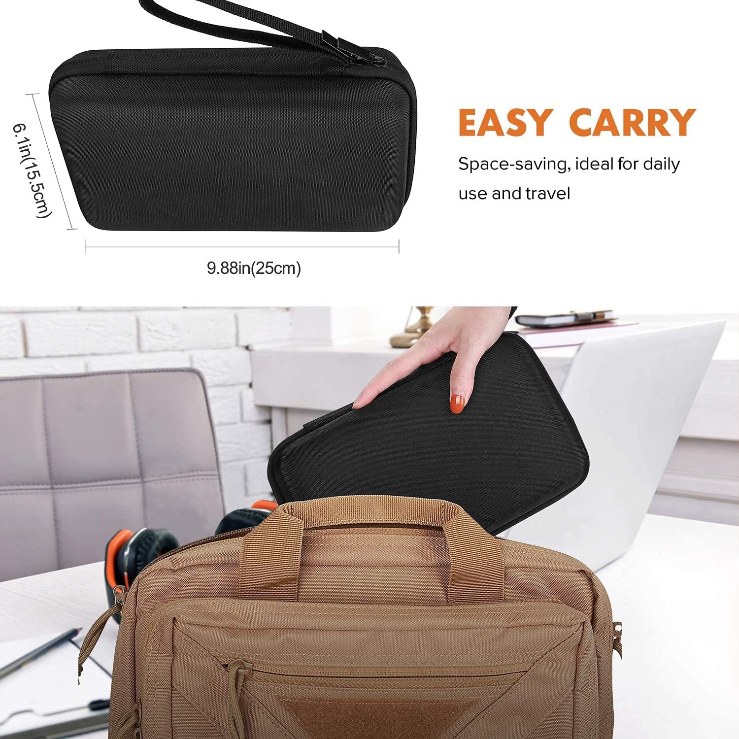 ProCase Hard Travel Tech Organizer Case Bag for Electronics Accessories Charger Cord Portable External Hard Drive USB Cables Power Bank SD Memory Cards Earphone Flash Drive -Black : Electronics