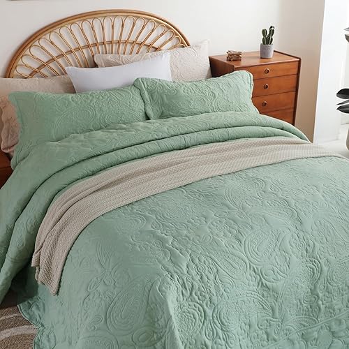 Miniatura 20 de EVENHUG Juego de edredón tamaño King, suave, ligero, gris oscuro, con 2 fundas de almohada, cubrecama reversible para todas las estaciones, 3 piezas