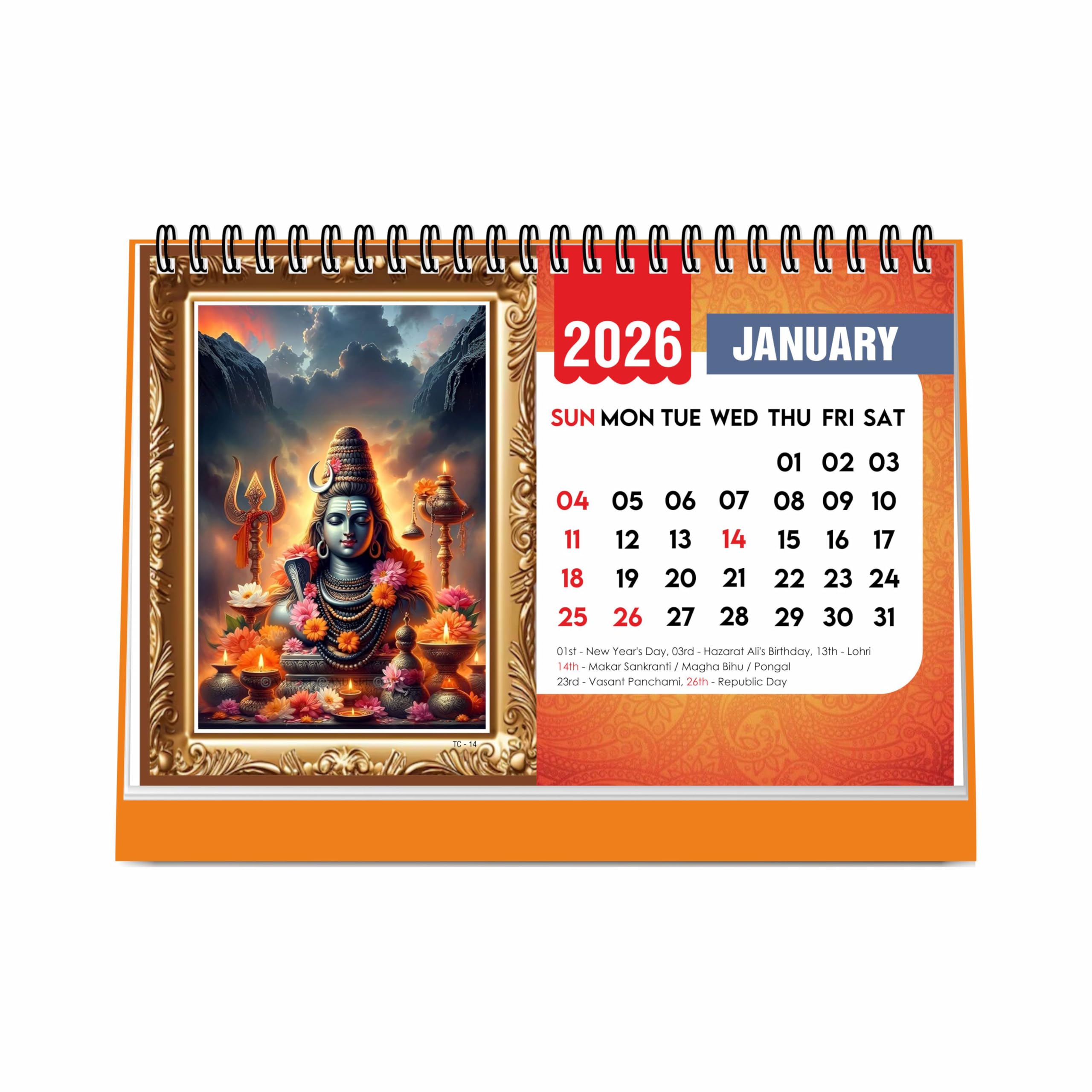 ESCAPER Shiva Calendar 2025 Table, Bholenath Calendar 2025, Mahadev Calendar 2025, Shiv Parivar Photo Calendar 2025, Hindu Desktop Calendar 2025, Sanatana Dharma Calendar 2025-image-19