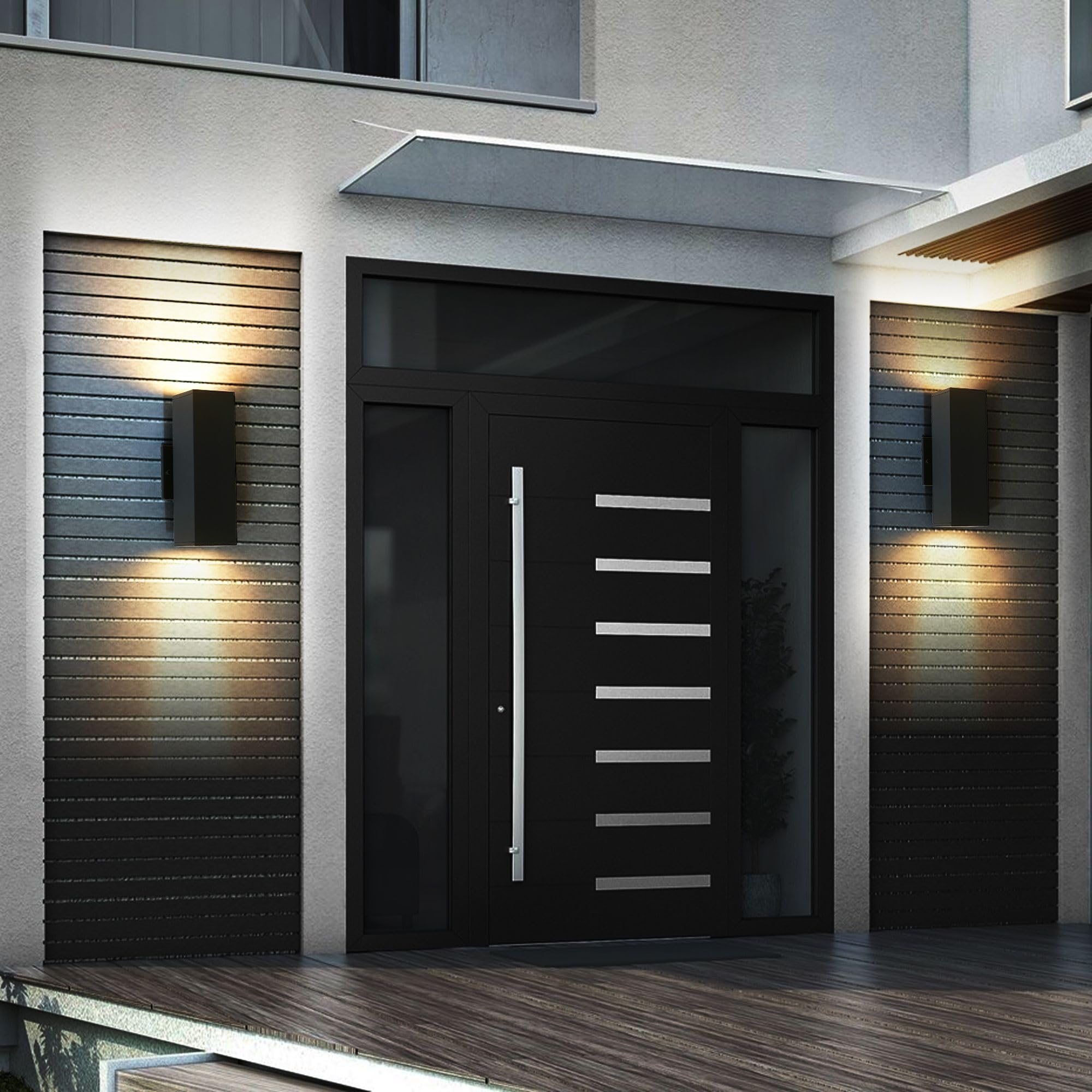 VDOQTLJT Modern Outdoor Wall Sconce for Comfort and Safety Weatherproof Up and Down Light Fixture for Porch Patio and Garage