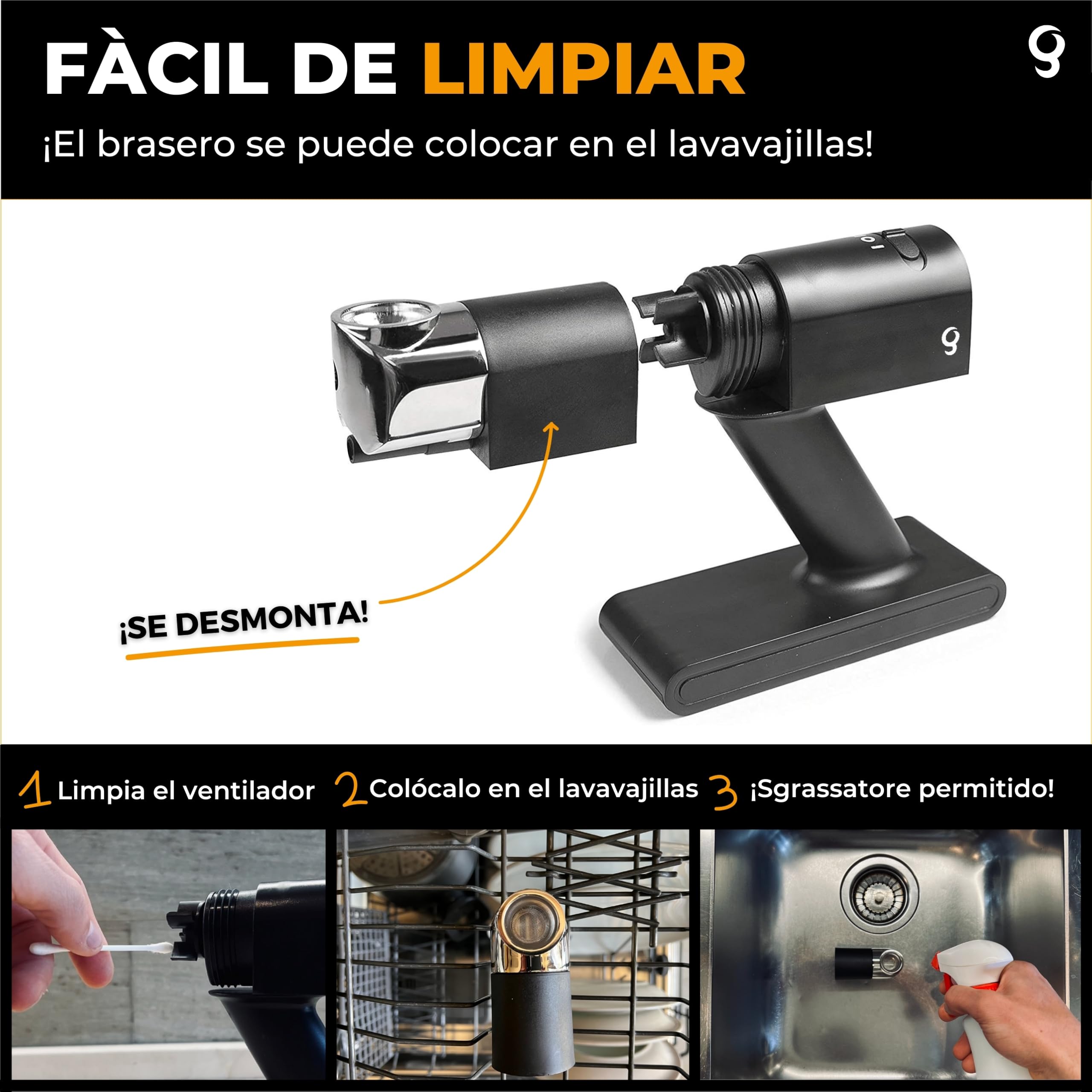 Fumus - Ahumador de Alimentos Profesional - Ahumador de Carne + 5 Sabores Chips de Virutas Europeo Incluidos - – Cocktail Smoker Kit con Disco para Cócteles + Recetario Digital