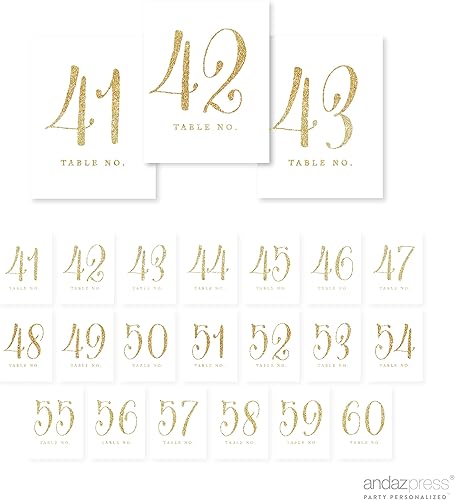 Miniatura 11 de Números de mesa Andaz Press de color dorado brillante DORADO TINTA 1 DE 20
