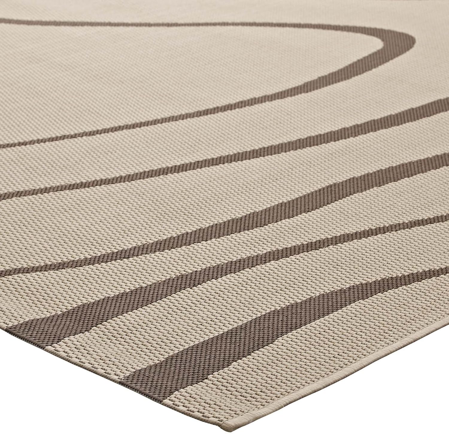Modway Surge Swirl Abstract 5x8 Indoor and Outdoor In Light and Dark Beige