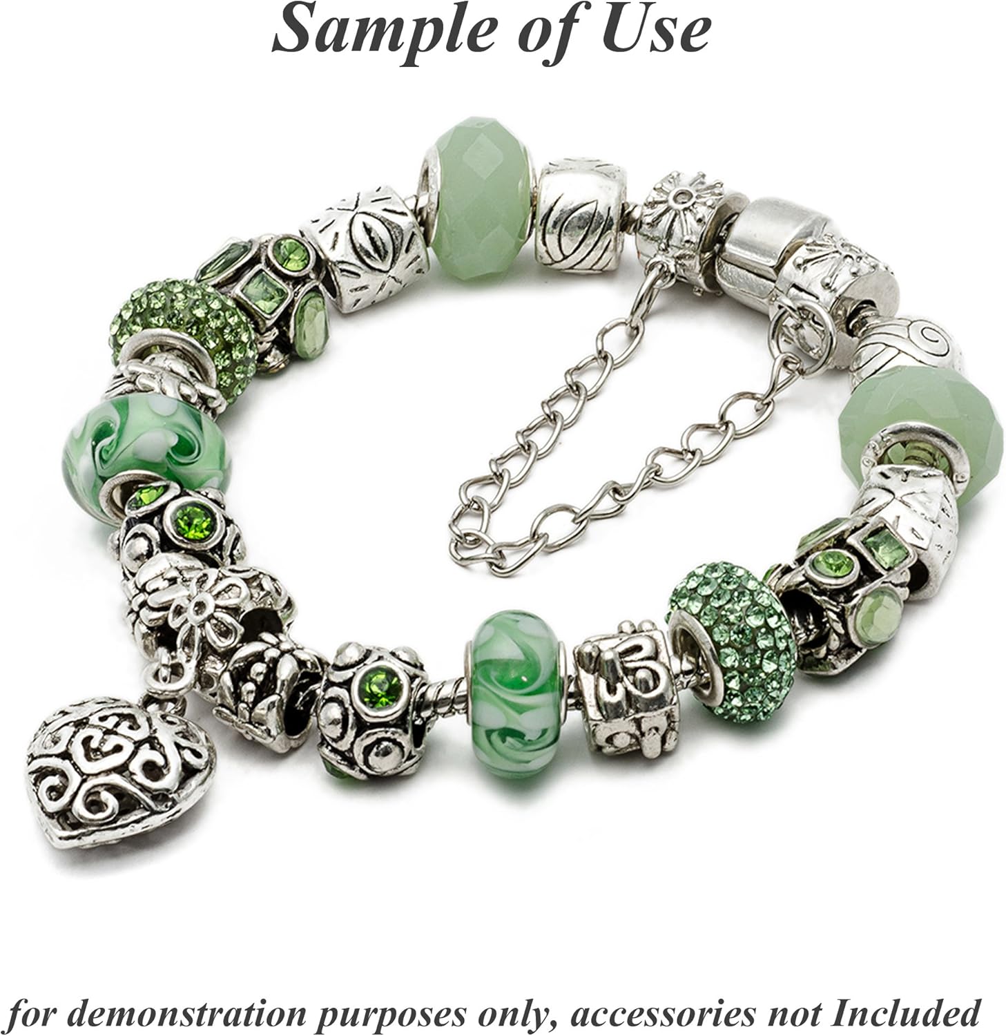 RUBYCA Big Hole Czech Crystal Charm Beads fit European Charm Bracelet (10pcs, AB Crystal, 15mm) - Image 8