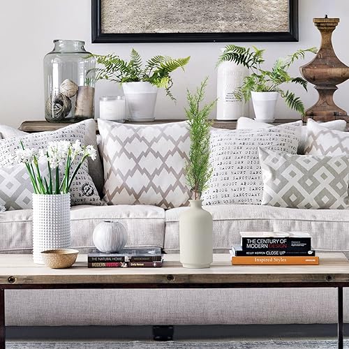 Miniatura 2 de PRTECY 6 ramas de ciprés artificiales 205 pulgadas palillos de pino sintético de tallo largo ramitas de cedro de tallo largo ramas de hoja perenne