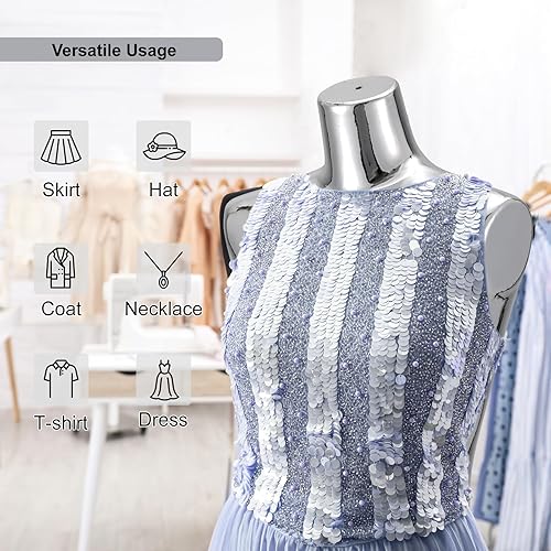 Miniatura 4 de Vestido de maniquí femenino con forma de torso  Cuerpo de maniquí con soporte de metal ajustable en altura, cuerpo de maniquí de exhibición para