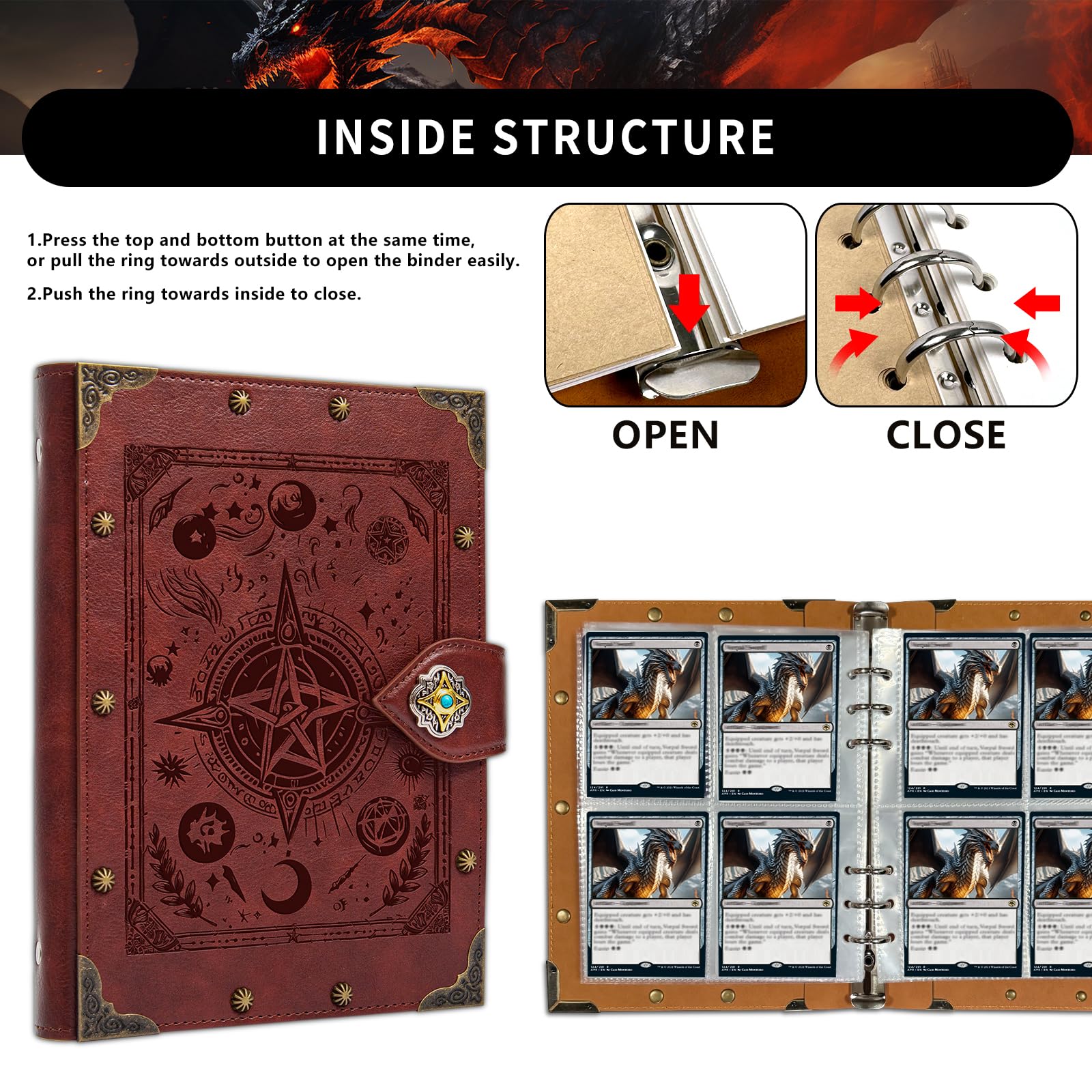 DUROTAN - Carpeta de tarjetas coleccionables de 4 bolsillos de doble cara y 240 bolsillos, colección de tarjetas de poliuretano, álbumes coleccionables para MTG, TCG, tarjetas deportivas, tarjetas de