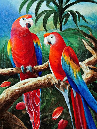 Kaliosy Kits de pintura de diamantes 5D para adultos loro pájaro por números, pintura con diamantes, arte de animales, taladro completo, decoración
