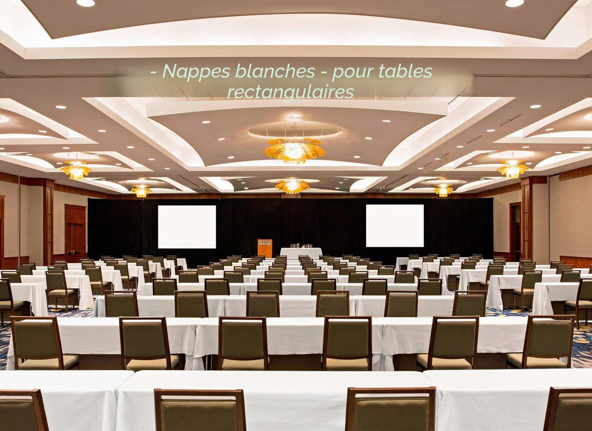 Paquet de 8 nappes Blanches 153x260 cm nappes rectangulaires Nappe Blanche pour Table de 6 Pieds Nappe en Tissu Polyester lavables rectangulaires pour Banquet de fête de Mariage