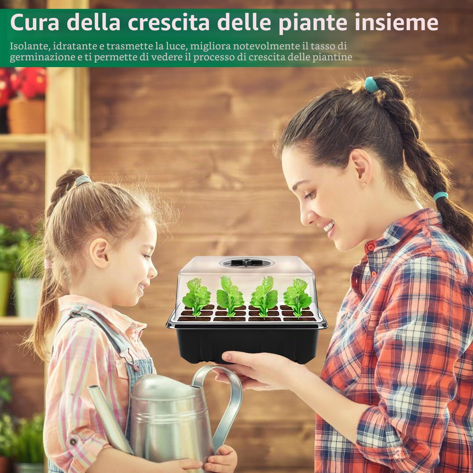 Vassoi per Semi,10 Pack 120 Cells Propagator, Vassoio Germinazione con coperchio,Vassoi Seminacon finestra regolabile,20 Etichette,3 Pale,2 Strumenti, Strumento di Coltivazione in Mini Serra